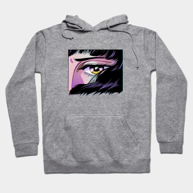 Retro anime, eye Hoodie by Lapulio